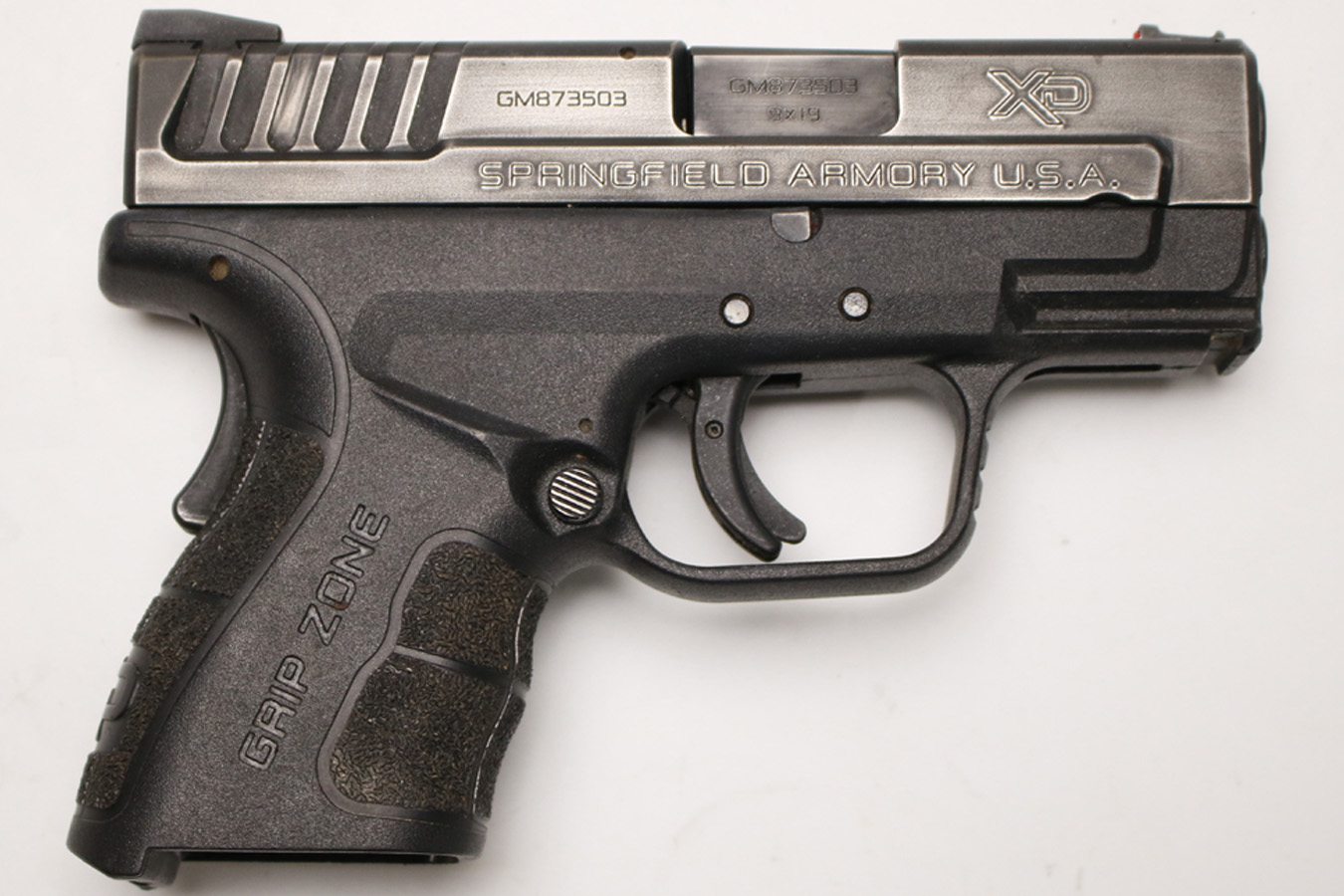 SPRINGFIELD XD-9 Mod2 Sub-Compact 9mm Used Police Trade-In Pistol with Grip Zone (Magazine Not Included)